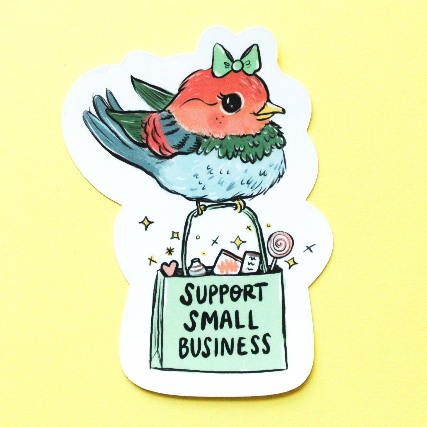 Amy Hartelust Art and Illustration - Small Business Bird Vinyl Sticker
