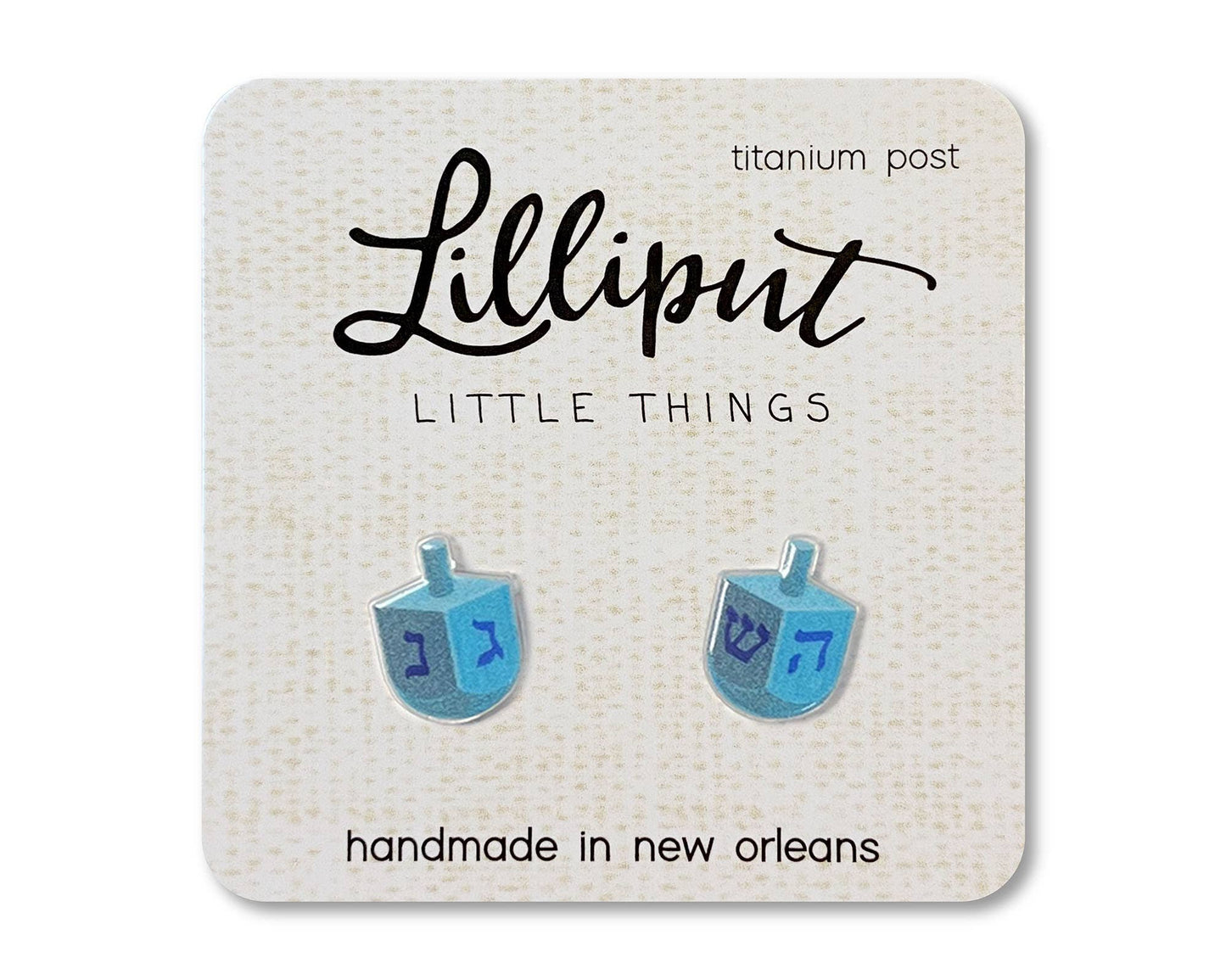 Lilliput Little Things - Dreidel Earrings // Hanukkah Earrings