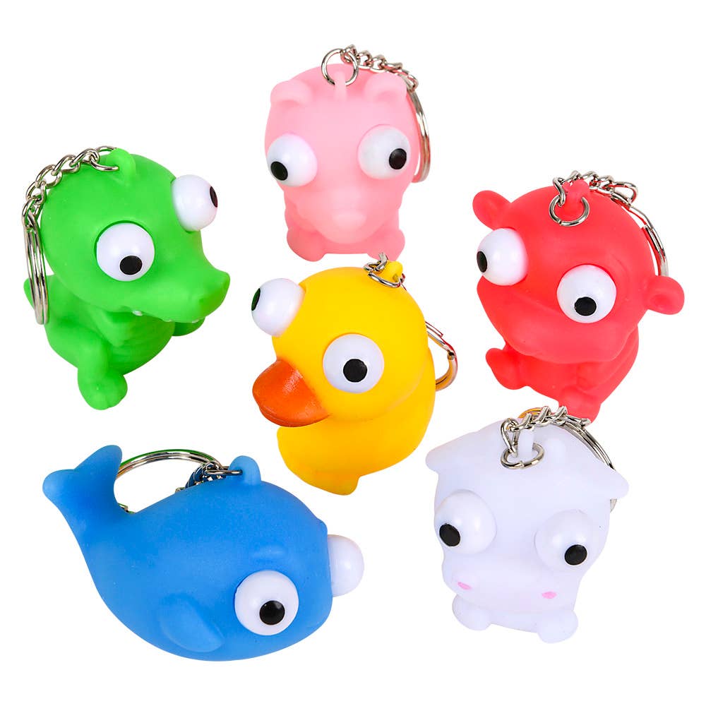 La Luna Bella - Toys - 2" SQUEEZE ANIMAL POPPING EYE KEYCHAIN LLB Keychain