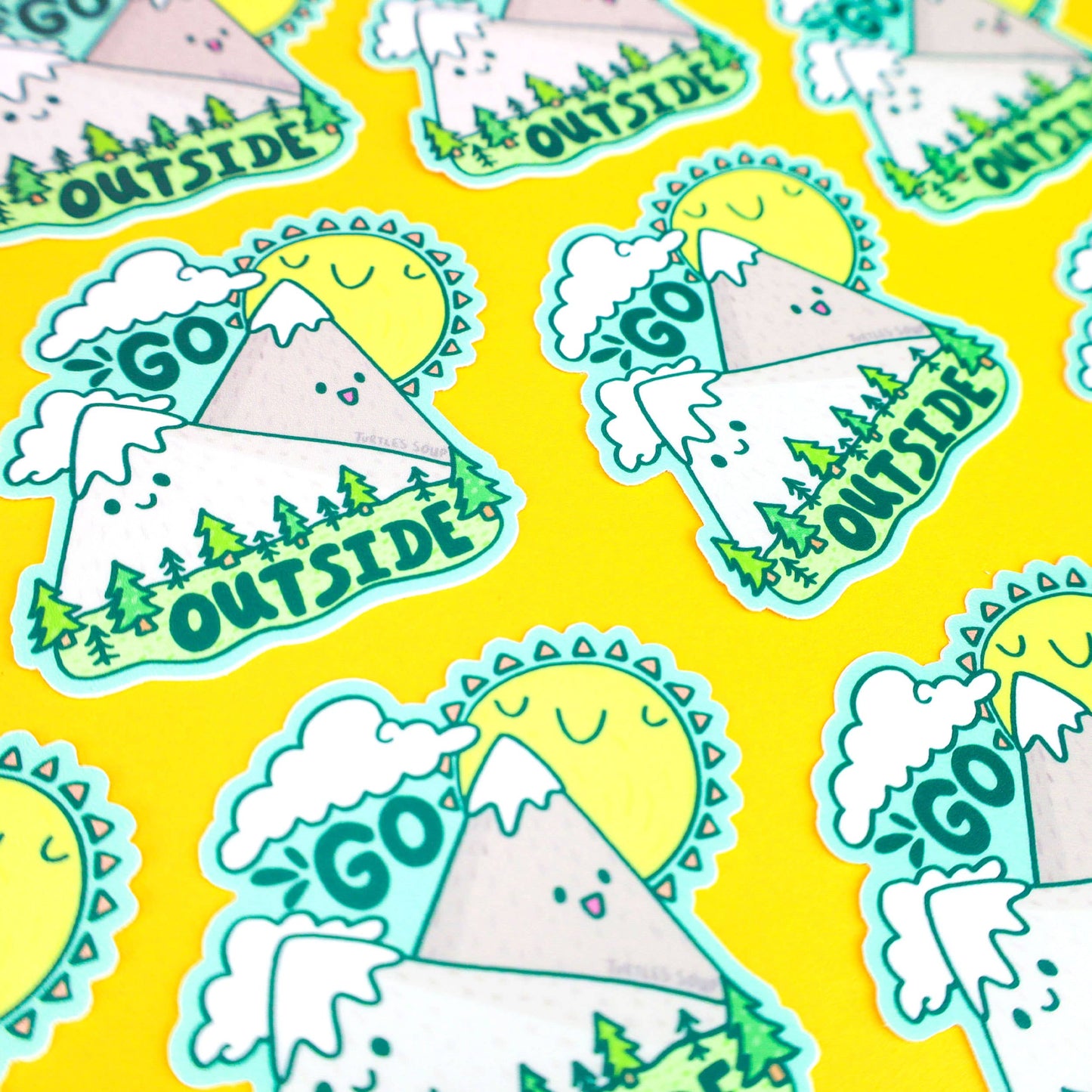 Turtle's Soup - Go Outside Adventure Happy Mountains Outdoorsy Vinyl Sticker