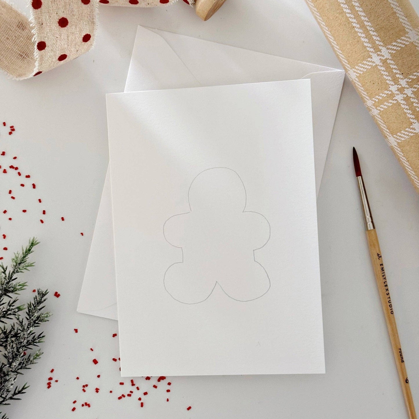 emily lex studio - Gingerbread paintable notecards