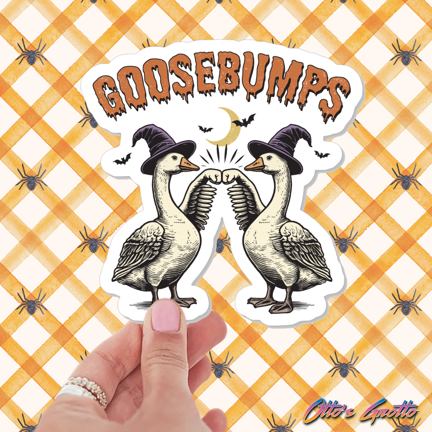 Otto's Grotto - Halloween Geese Funny Retro Look Sticker : UNPACKAGED