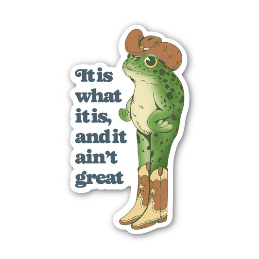 Big Moods - It Is What It Is, And It Ain't Great Cowboy Frog Sticker