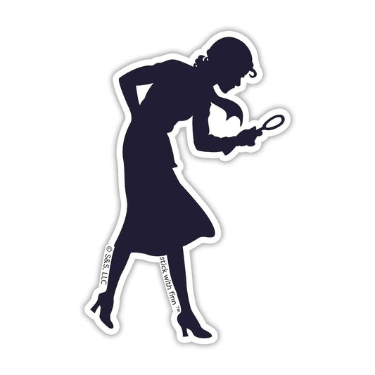 Stick With Finn - Nancy Drew Silhouette Sticker: 1.98 x 3 in