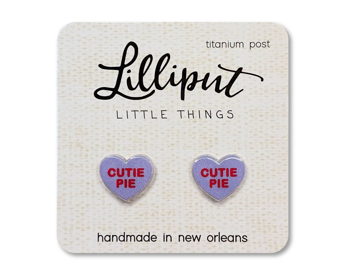 Lilliput Little Things - NEW Conversation Heart Earrings // Valentines Day: Green