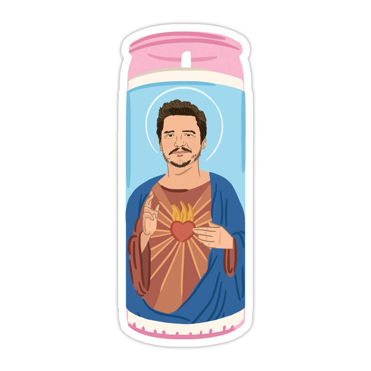 Bloomwolf Studio - Pedro Candle Vinyl Sticker - Pedro Pascal Inspired: No packaging - sent loose