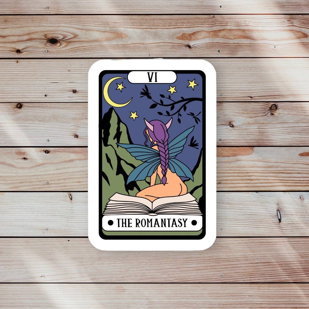 Ace the Pitmatian Co - Reader The Romantasy Tarot Reader Sticker