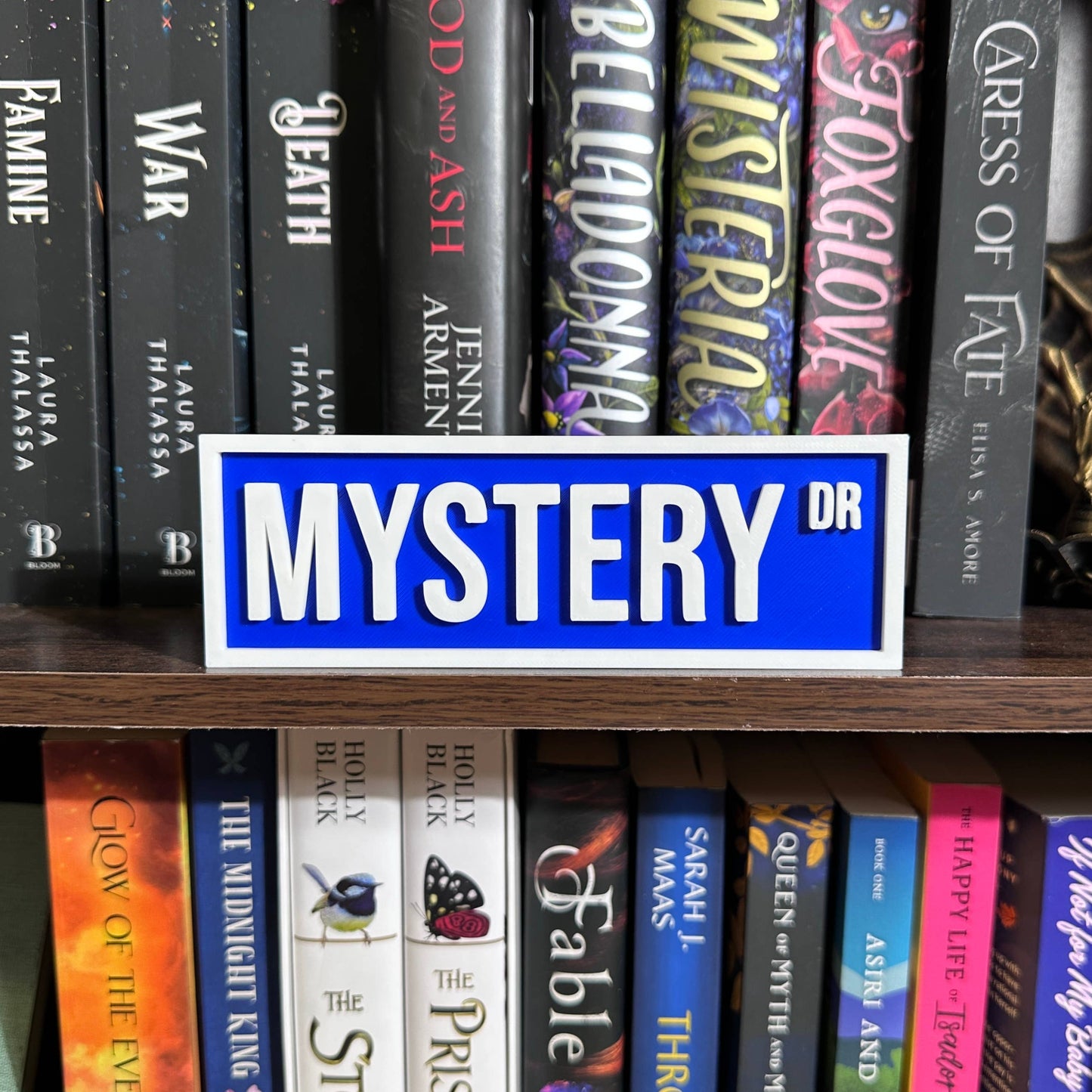 The Crafted Nook - Mystery Street Sign | Bookshelf Decor: Black