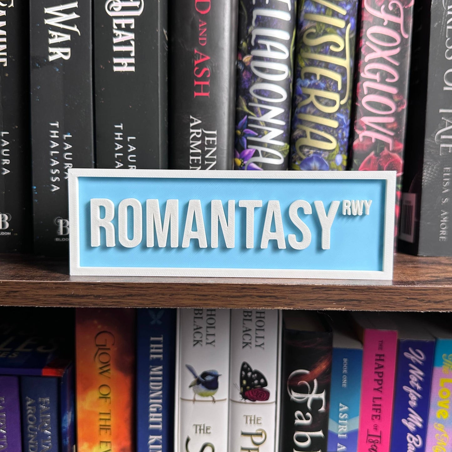 The Crafted Nook - Romantasy Street Sign | Bookshelf Decor: Purple