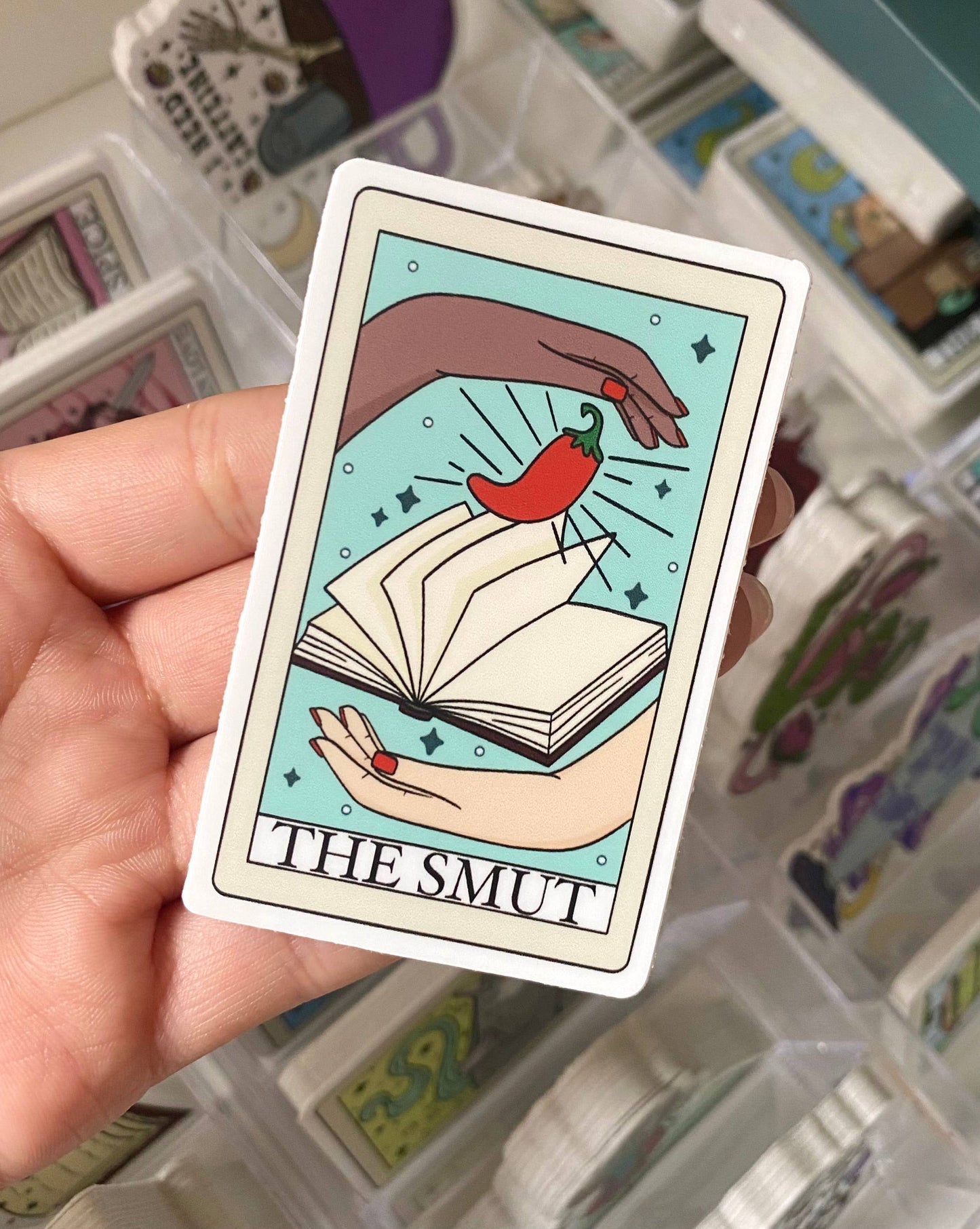 Midnight Door Studio - The Smut Tarot Card Bookish Vinyl Sticker: Loose Sticker