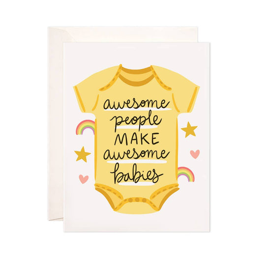Bloomwolf Studio - Awesome Babies Greeting Card - New Baby Card
