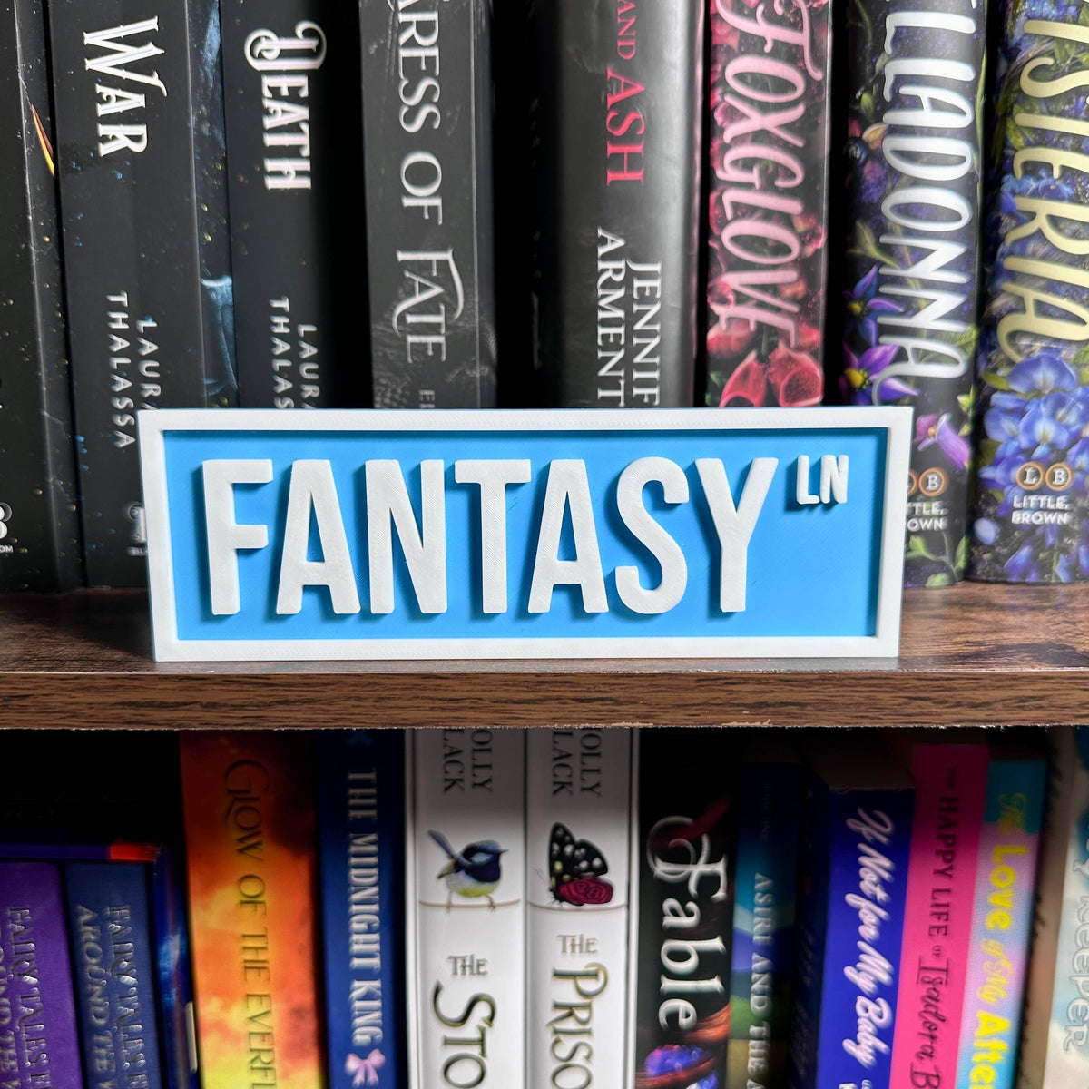 The Crafted Nook - Fantasy Street Sign | Bookshelf Decor: Purple