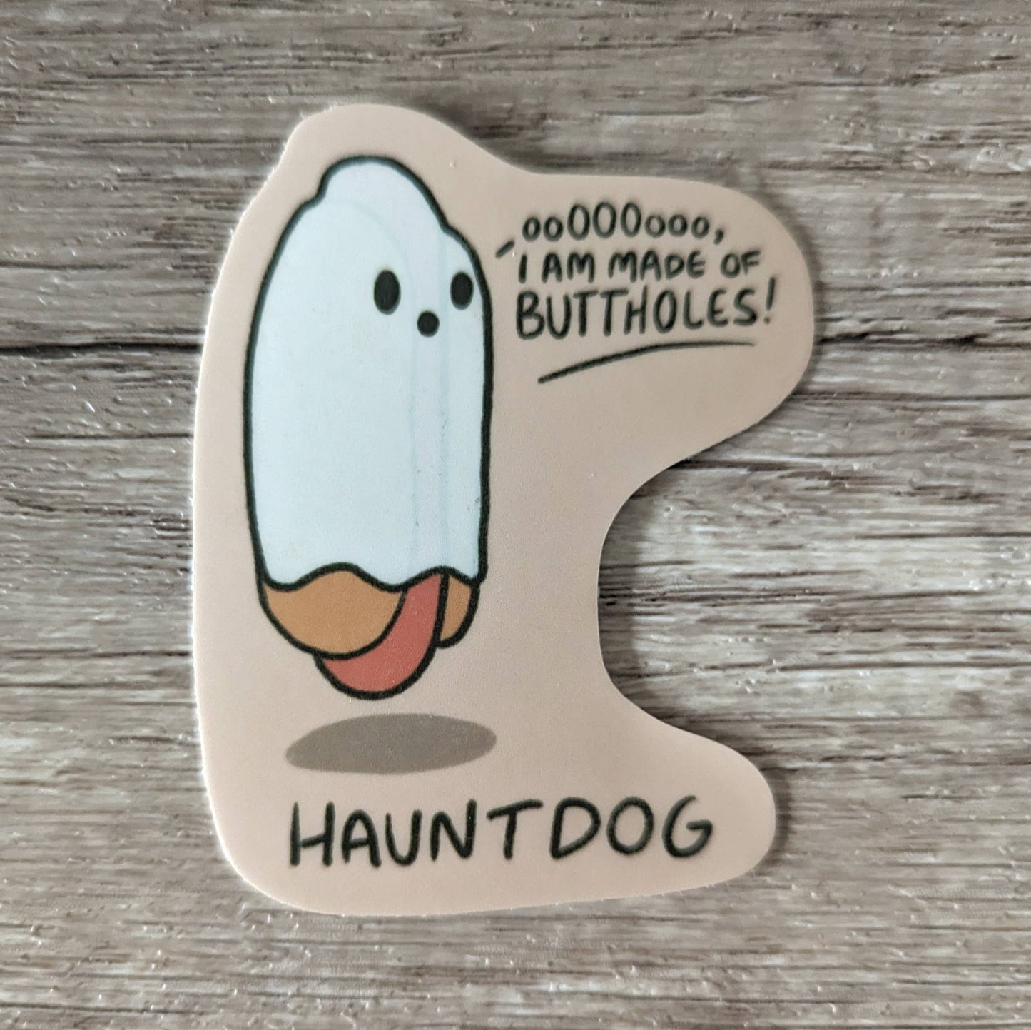 Sadsquatch - Haunt Dog - Cute Hotdog Ghost Funny Vinyl Sticker