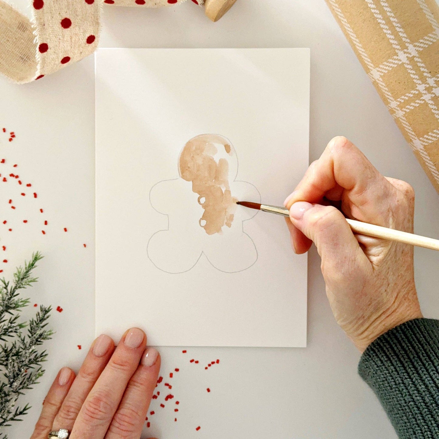 emily lex studio - Gingerbread paintable notecards