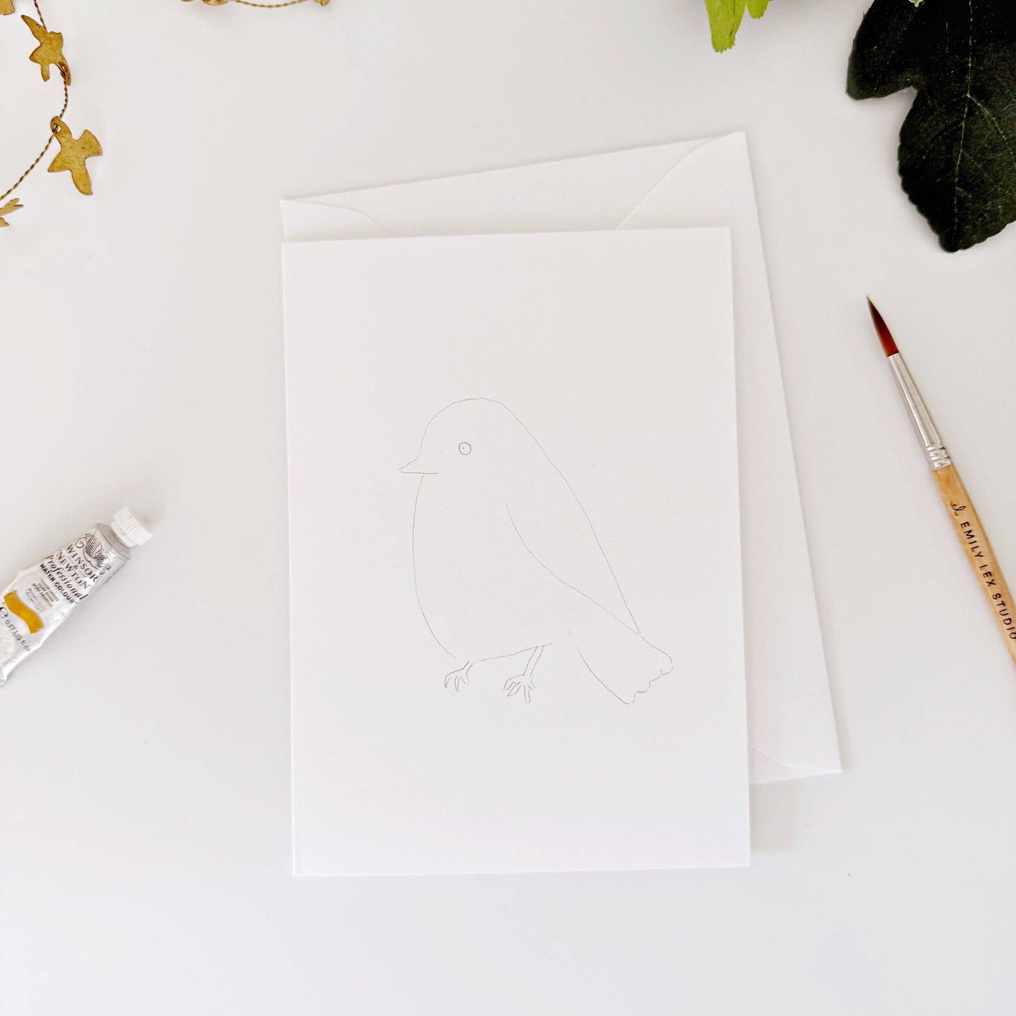emily lex studio - Backyard birds paintable notecards
