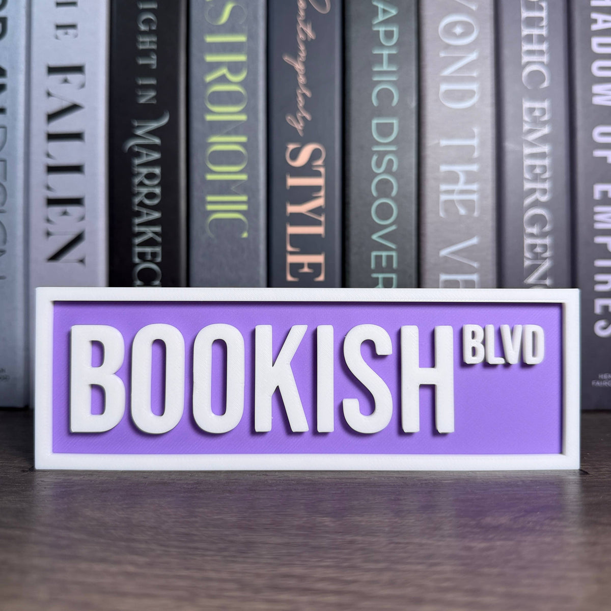 The Crafted Nook - Bookish Street Sign | Bookshelf Decor: Sky Blue