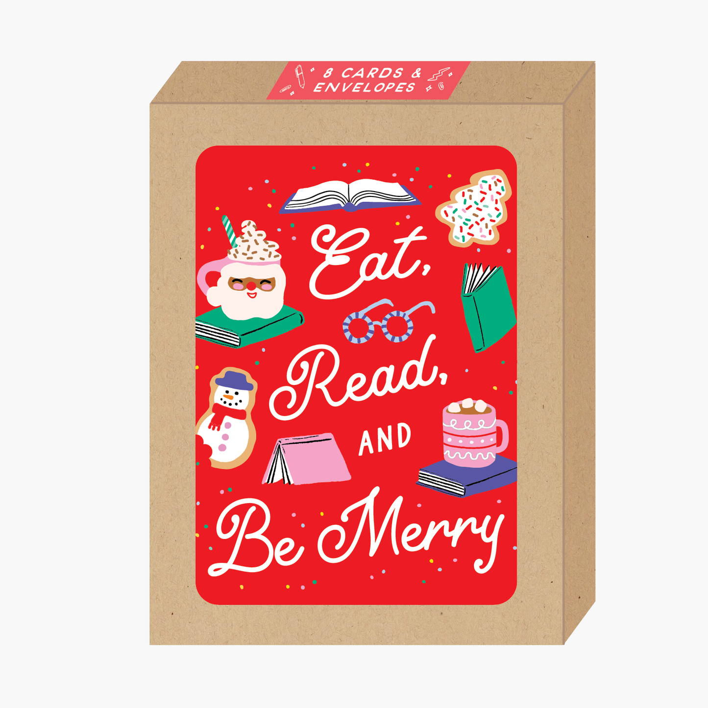 Party of One - Boxed Eat Read Christmas Holiday Card