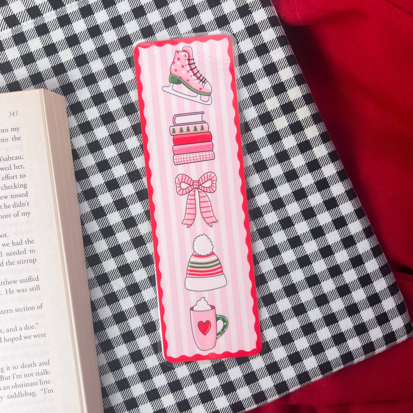 Cozy Reads Shop - Winter Skates Bookmark: Tassel