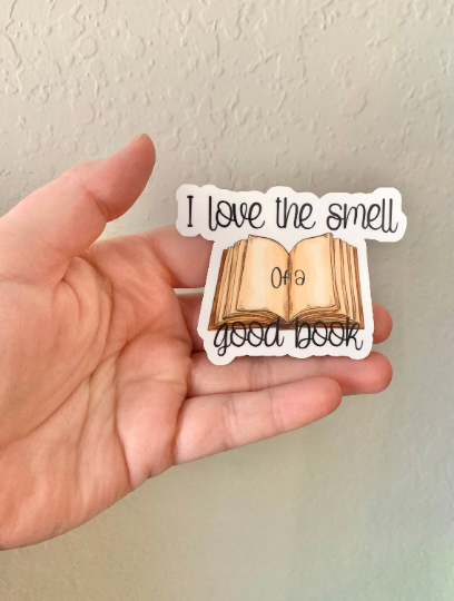 Oily Graphic Creations - Book Smell- Book Lover Sticker/Magnet: Matte Vinyl