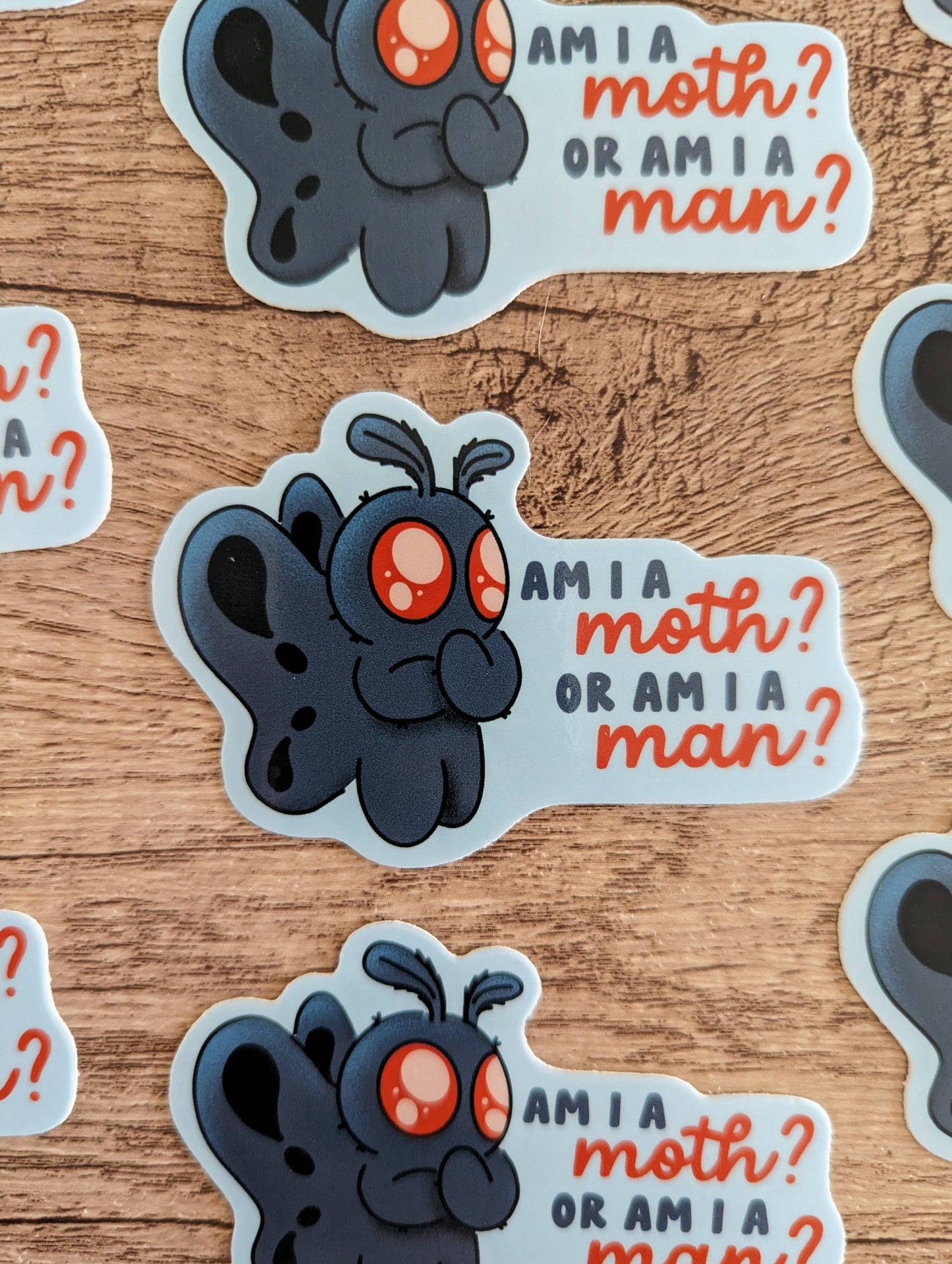 Sadsquatch - Man or Moth? - Cute Cryptid Mothman Spooky Vinyl Sticker