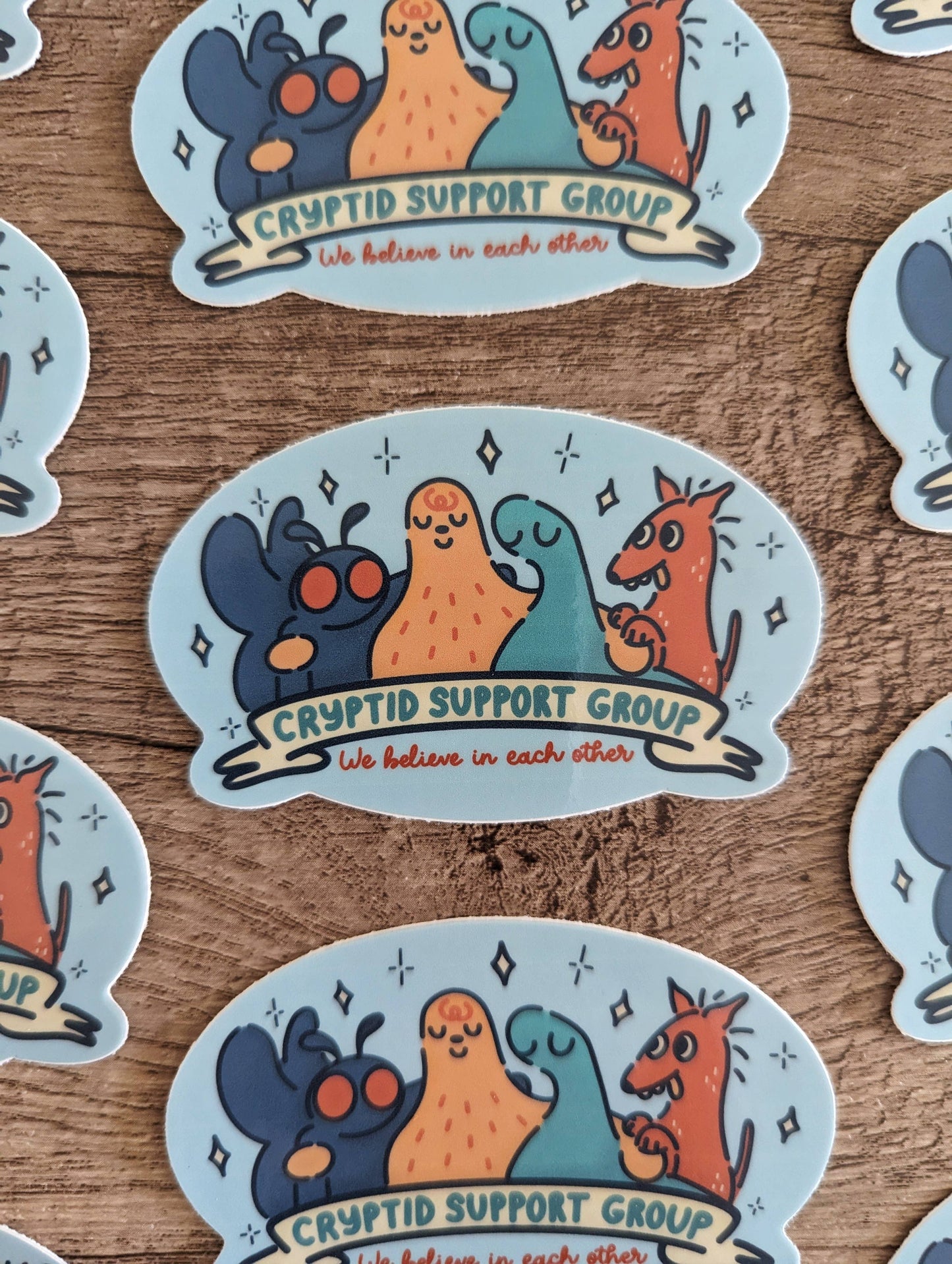 Sadsquatch - Cryptid Support Group - Cute Sasquatch Mothman Vinyl Sticker