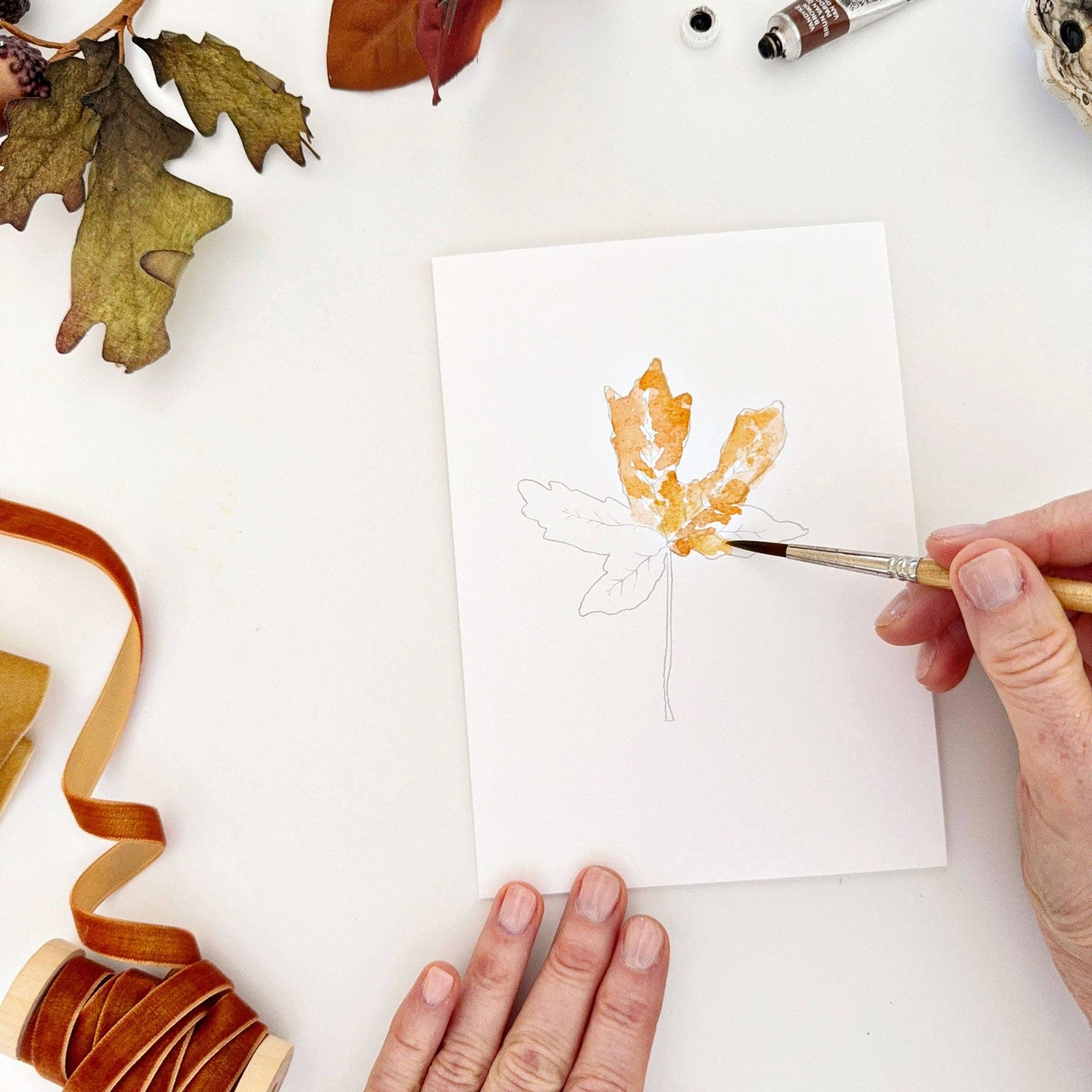 emily lex studio - Fall leaves paintable notecards