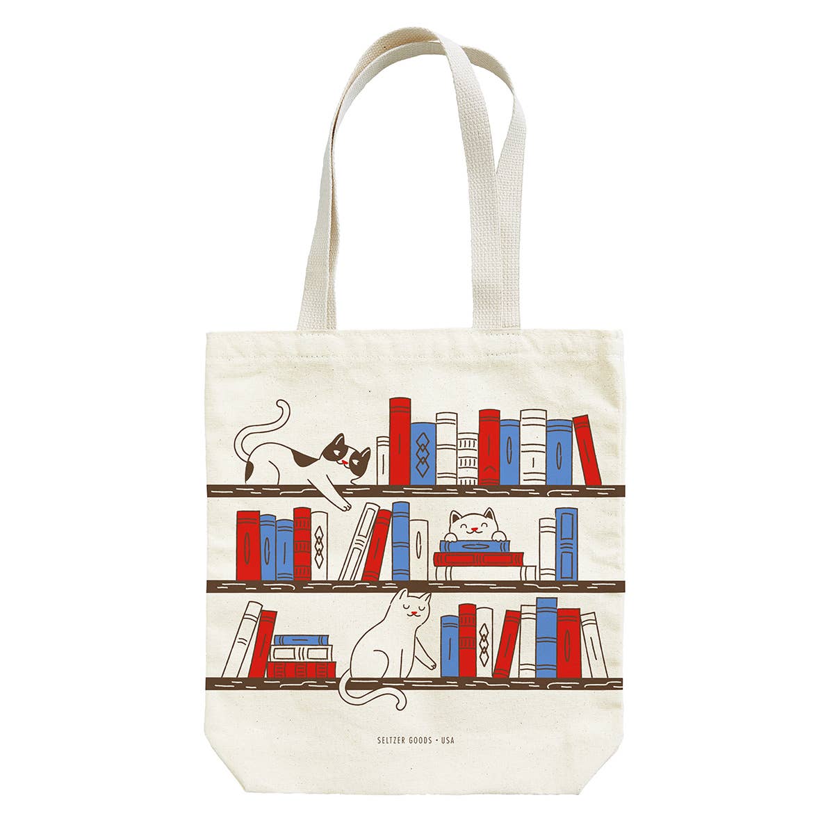 Seltzer Goods - Bookshelf Cats Tote