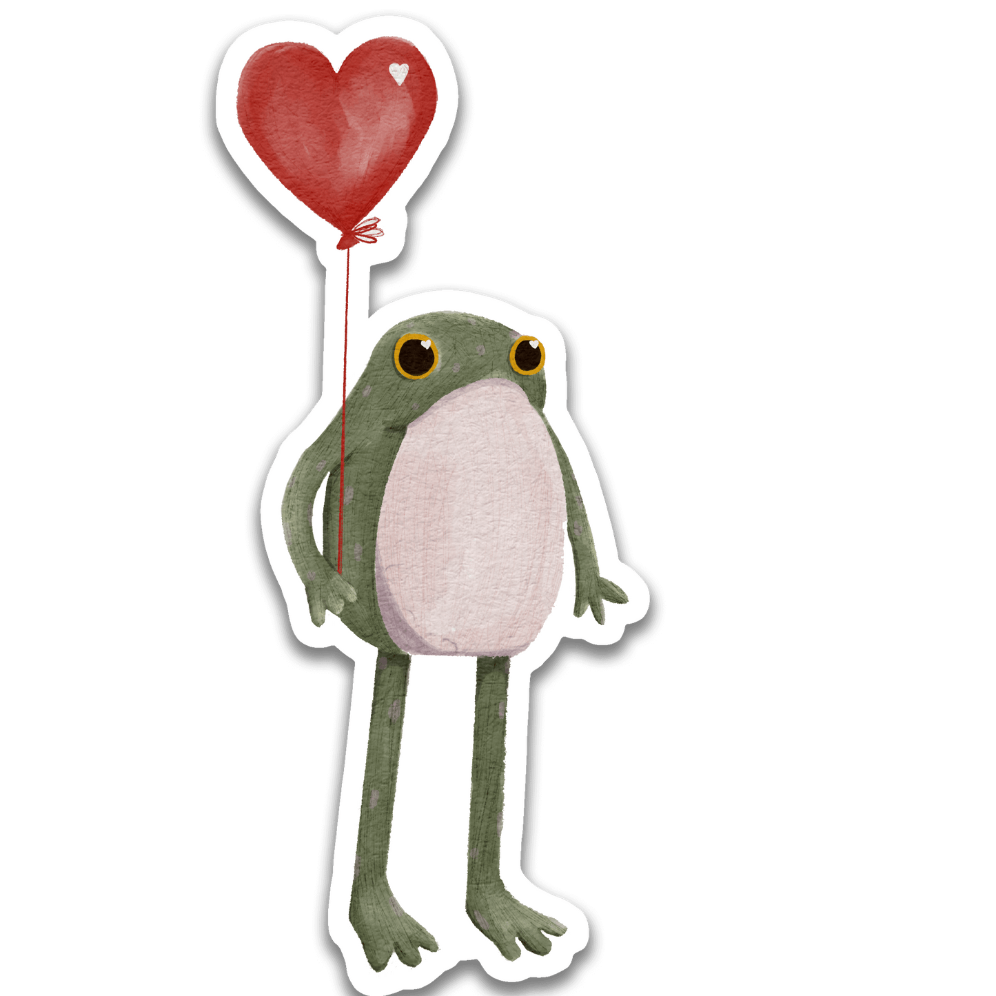 Stick With Finn - Hopeful Valentine Frog Sticker: 1.4 x 3