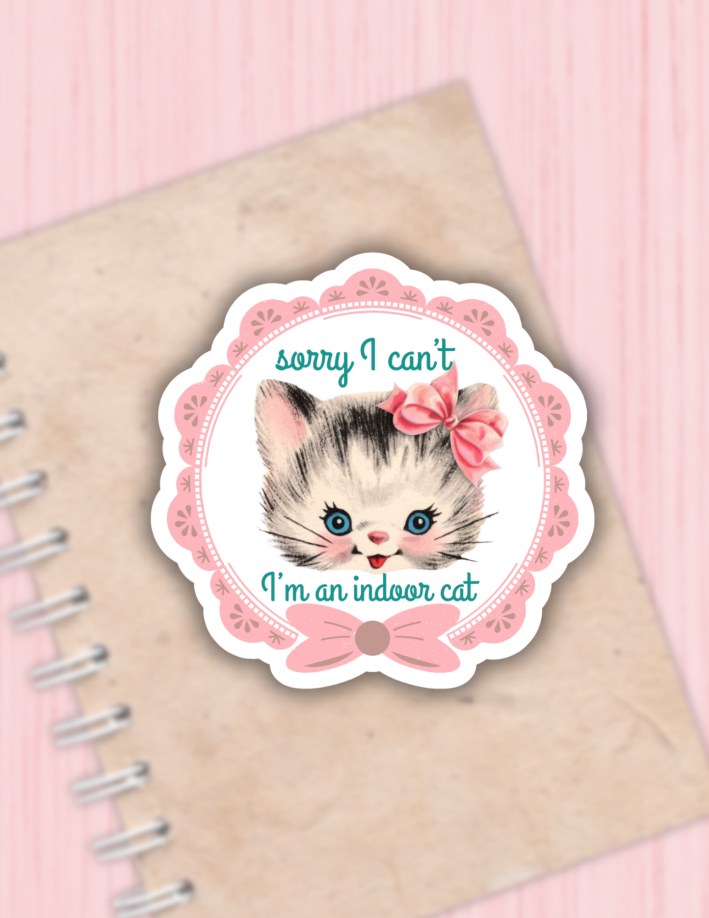 Lalatina Shop - Sorry I can't I'm an indoor cat sticker, cat decals,laptop