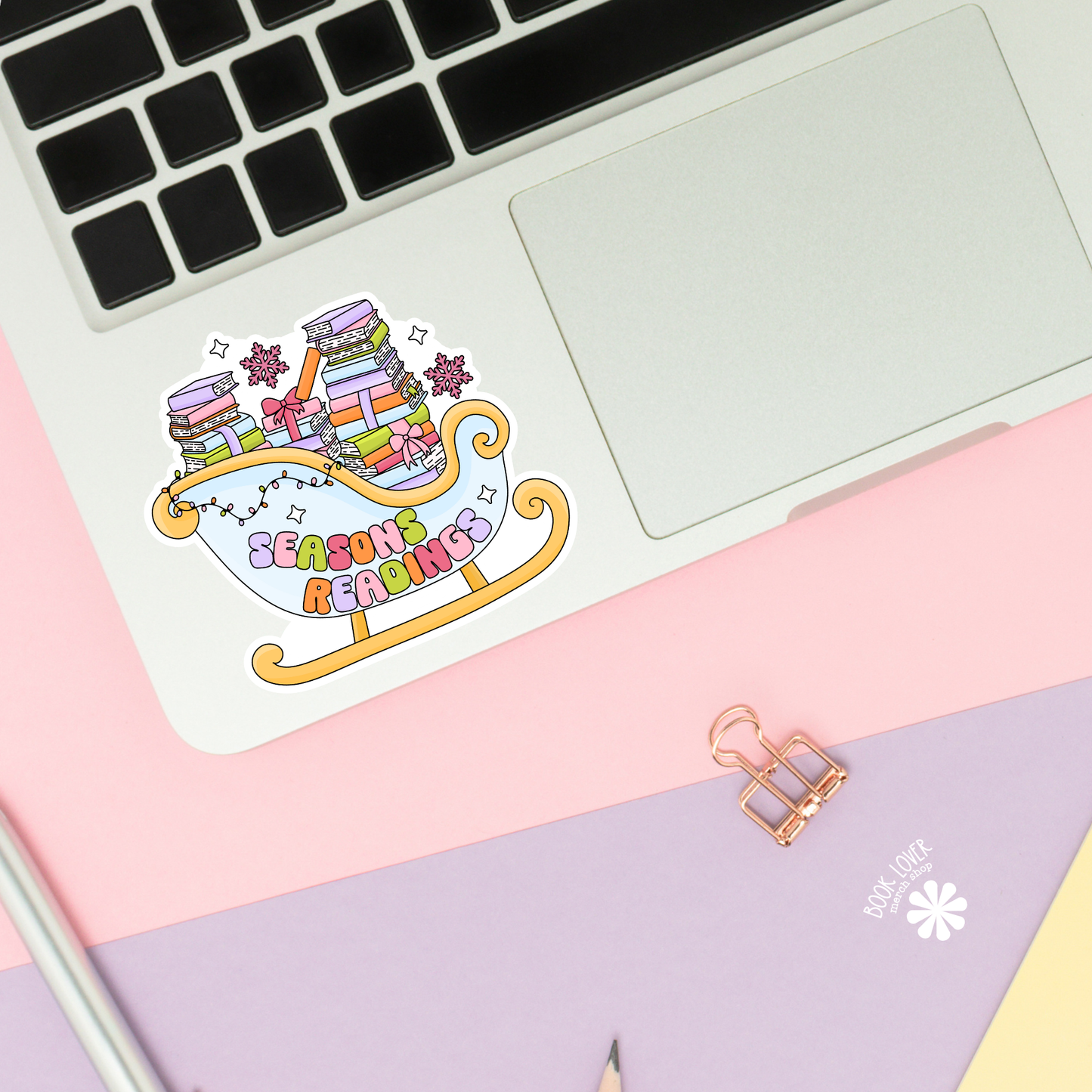 Book Lover Merch Shop - Christmas Seasons Readings Stickers / Bookish Stickers: 3''