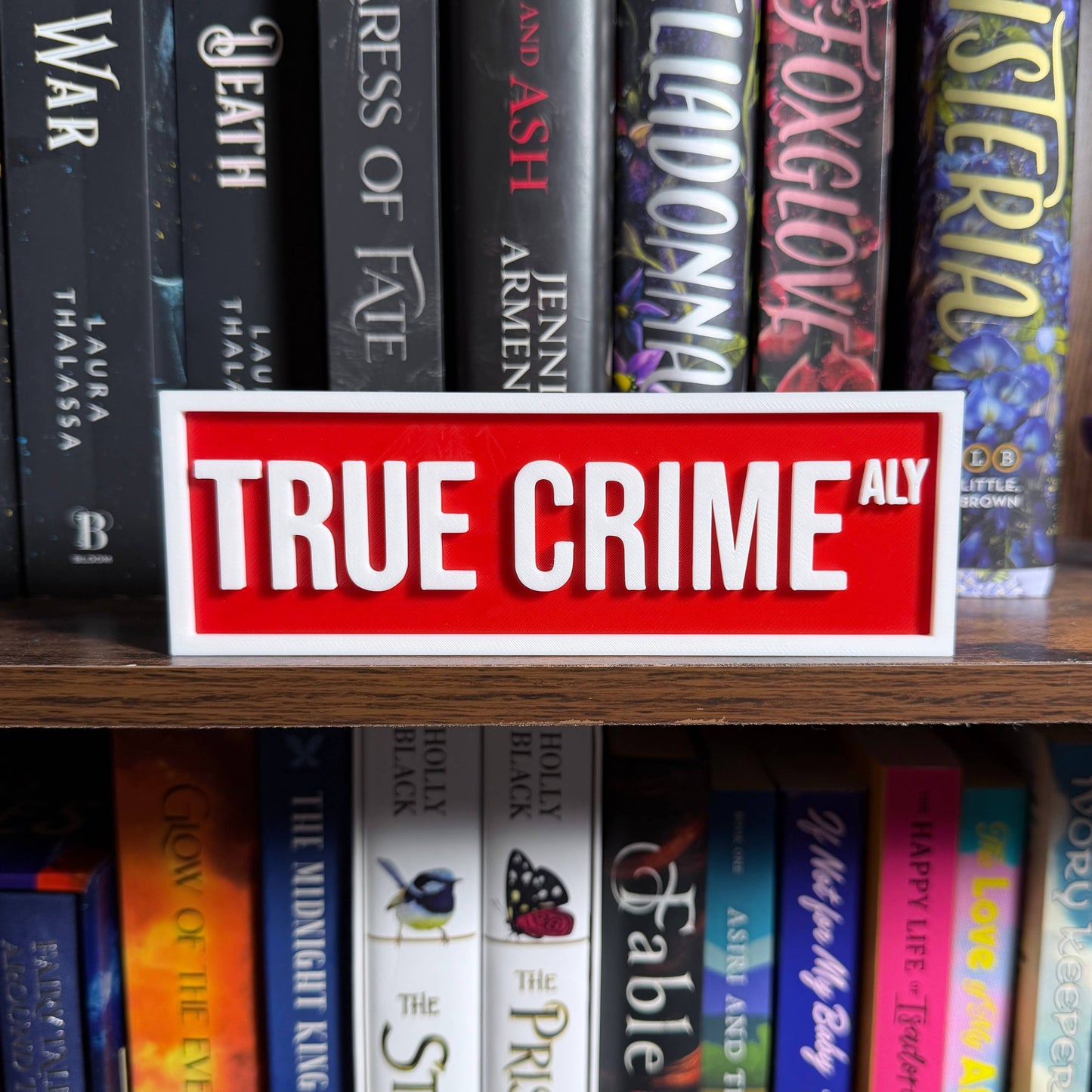 The Crafted Nook - True Crime Street Sign | Bookshelf Decor: Blue
