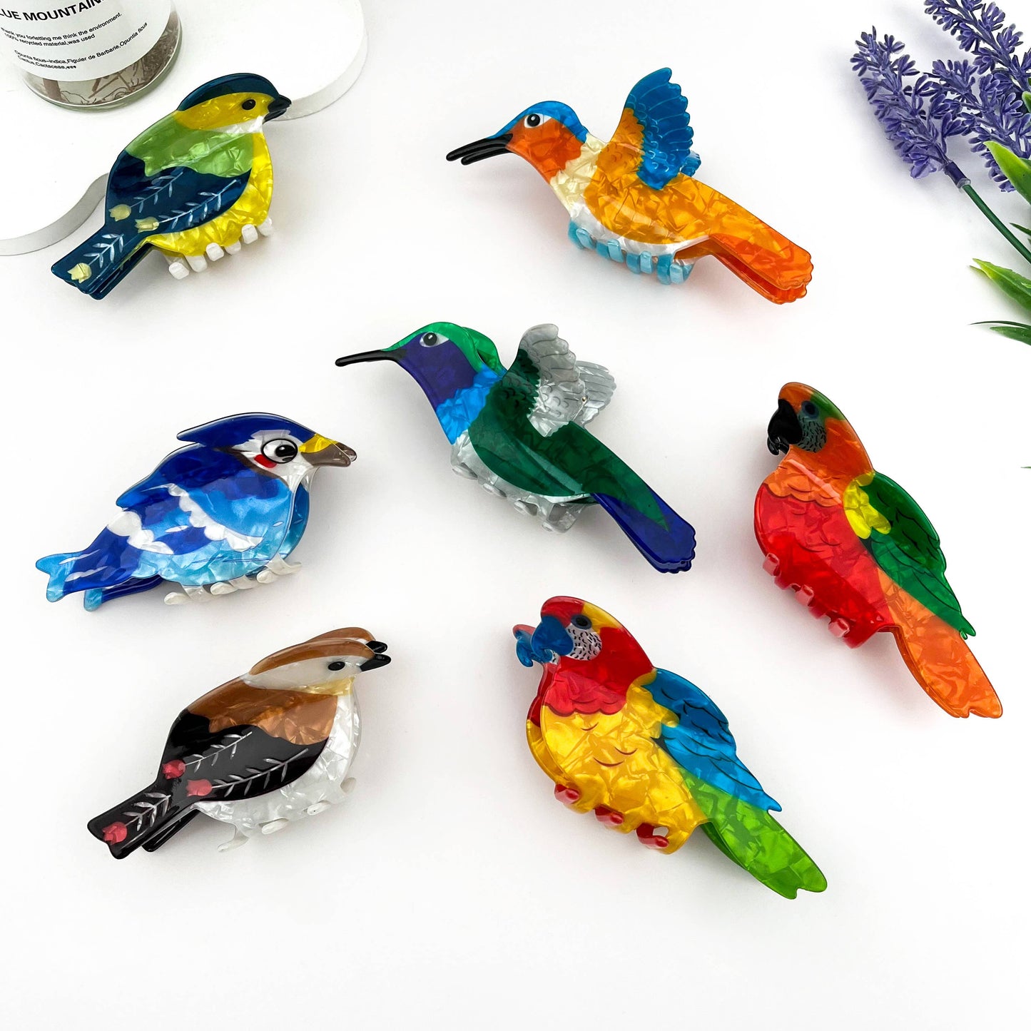 mildstyles - Colorful Cartoon Bird Acrylic Hair Claw – Cute Design: B