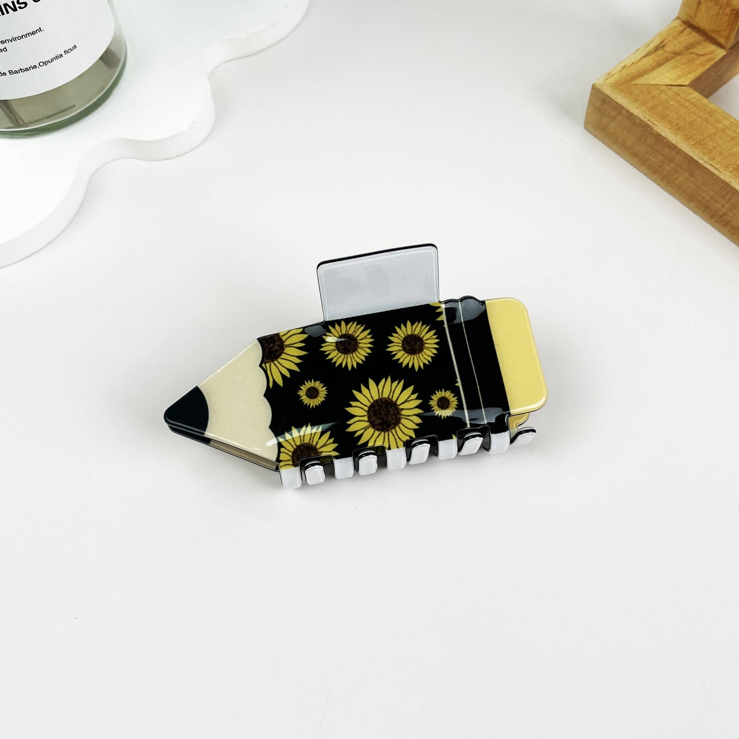 mildstyles - Sunflower Leopard Stripe Pencil Hair Claw Clip: C