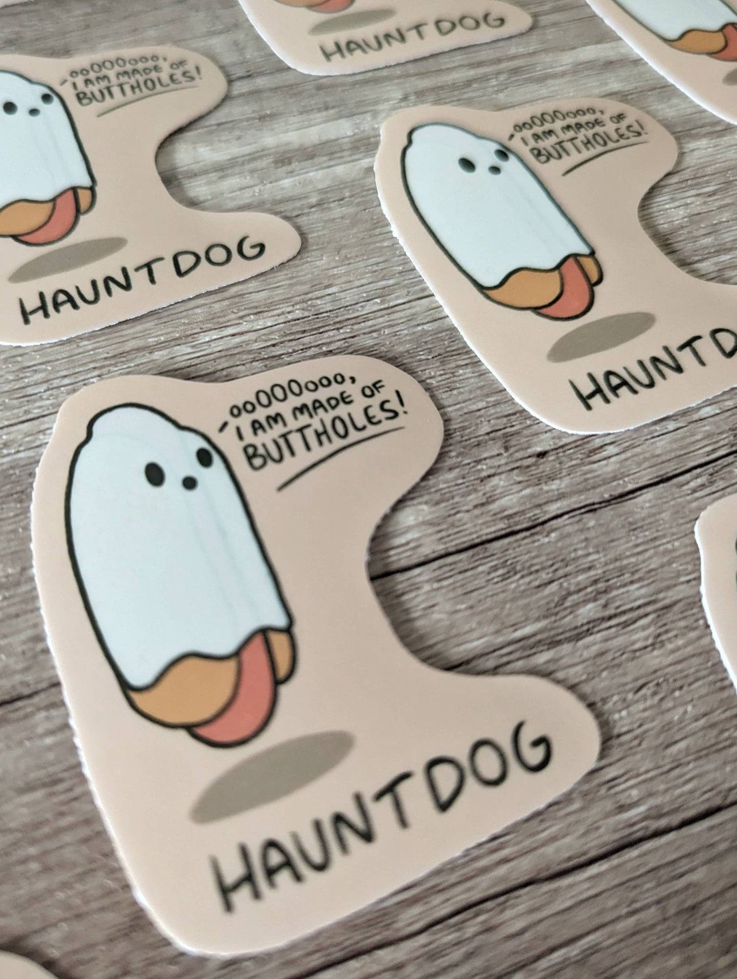 Sadsquatch - Haunt Dog - Cute Hotdog Ghost Funny Vinyl Sticker