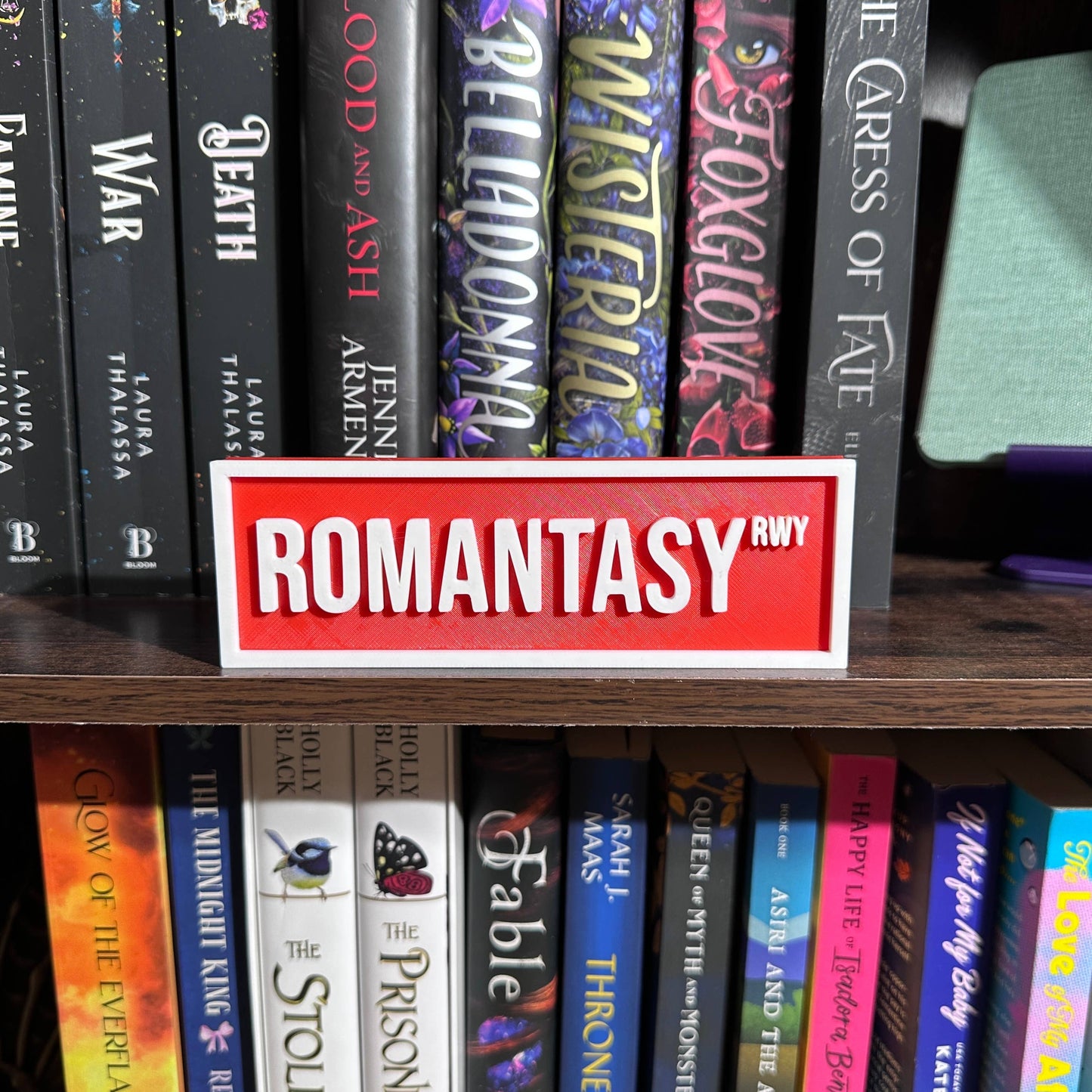 The Crafted Nook - Romantasy Street Sign | Bookshelf Decor: Purple