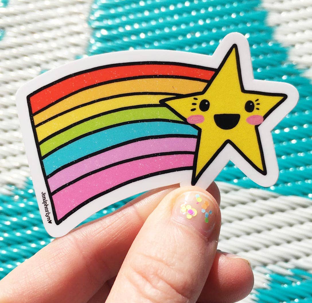 Jenipher Lyn / Nightly Doodles - RAINBOW Star - Kawaii inspired Sticker