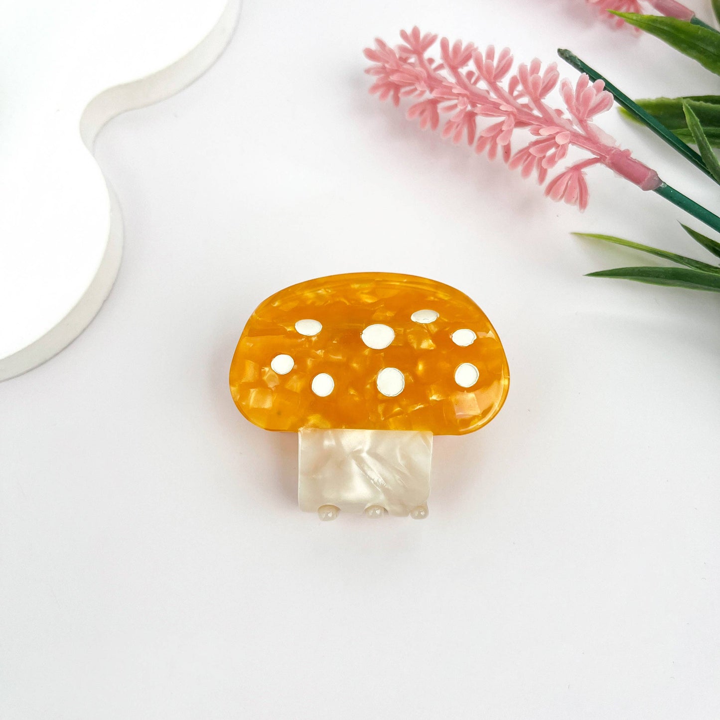 mildstyles - Mushroom Plant Acetate Hair Claw Clip: Red