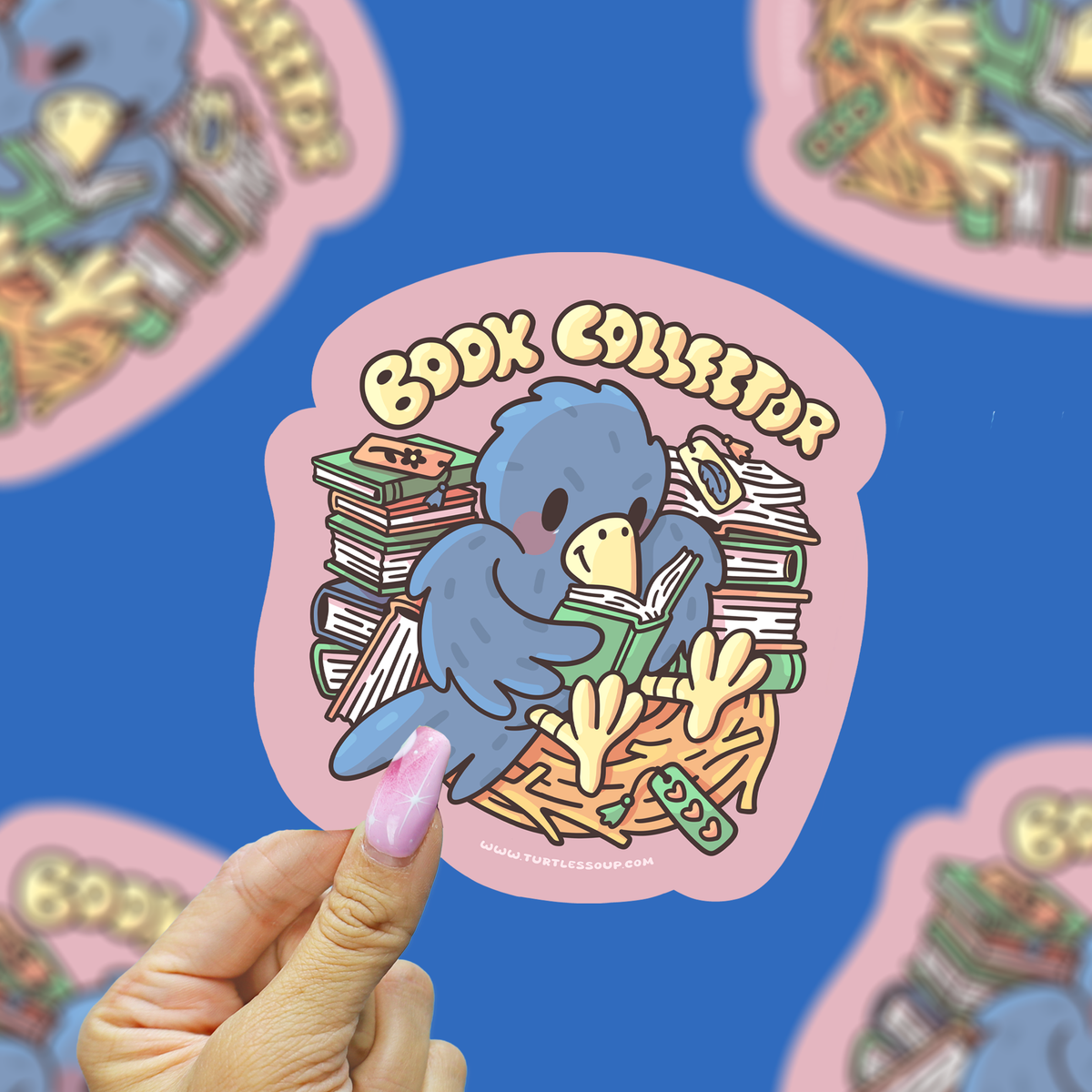 Turtle's Soup - Book Collector Crow Funny Bird Vinyl Sticker