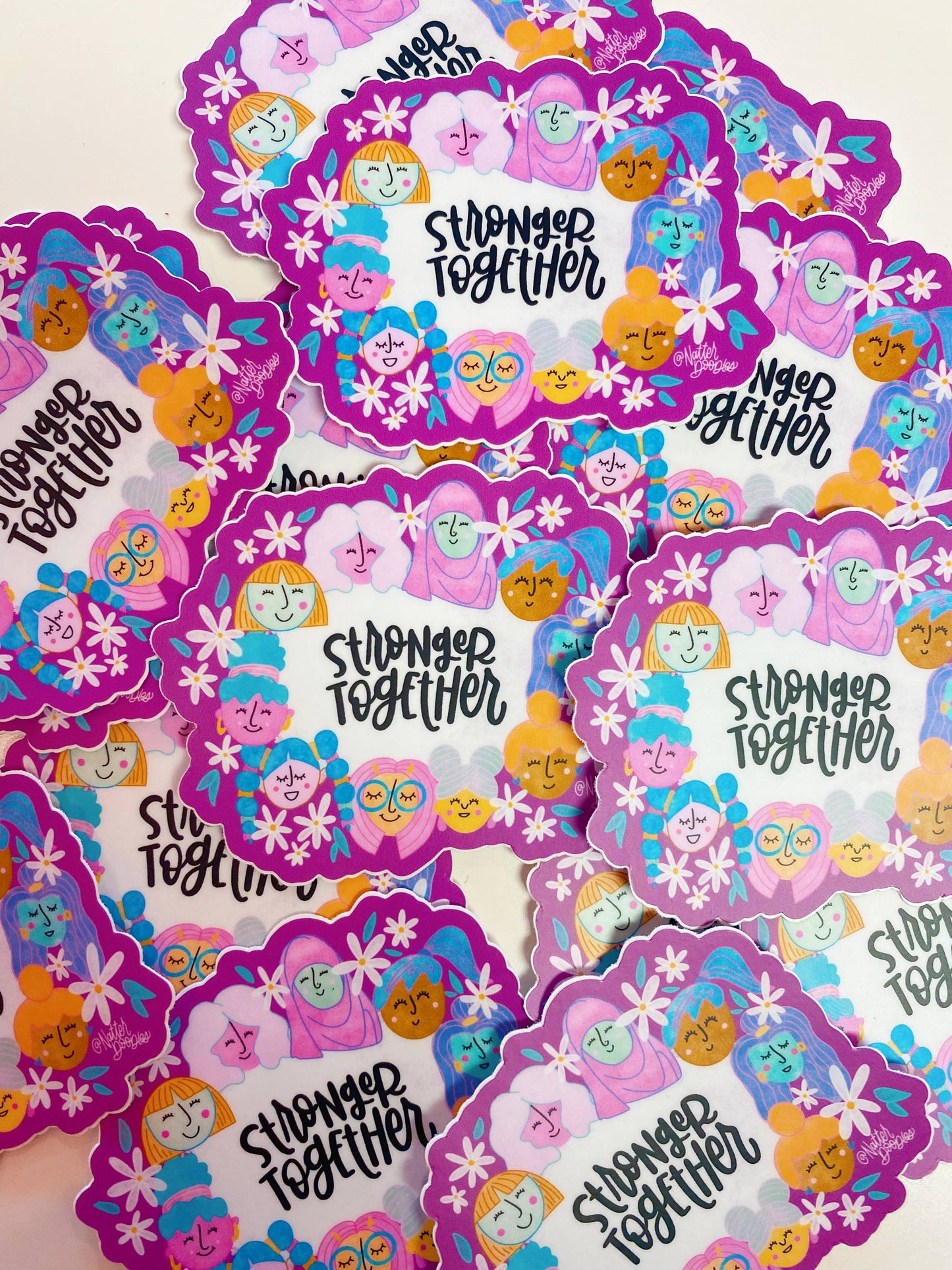 NatterDoodle - Women Are Stronger Together Purple Sticker