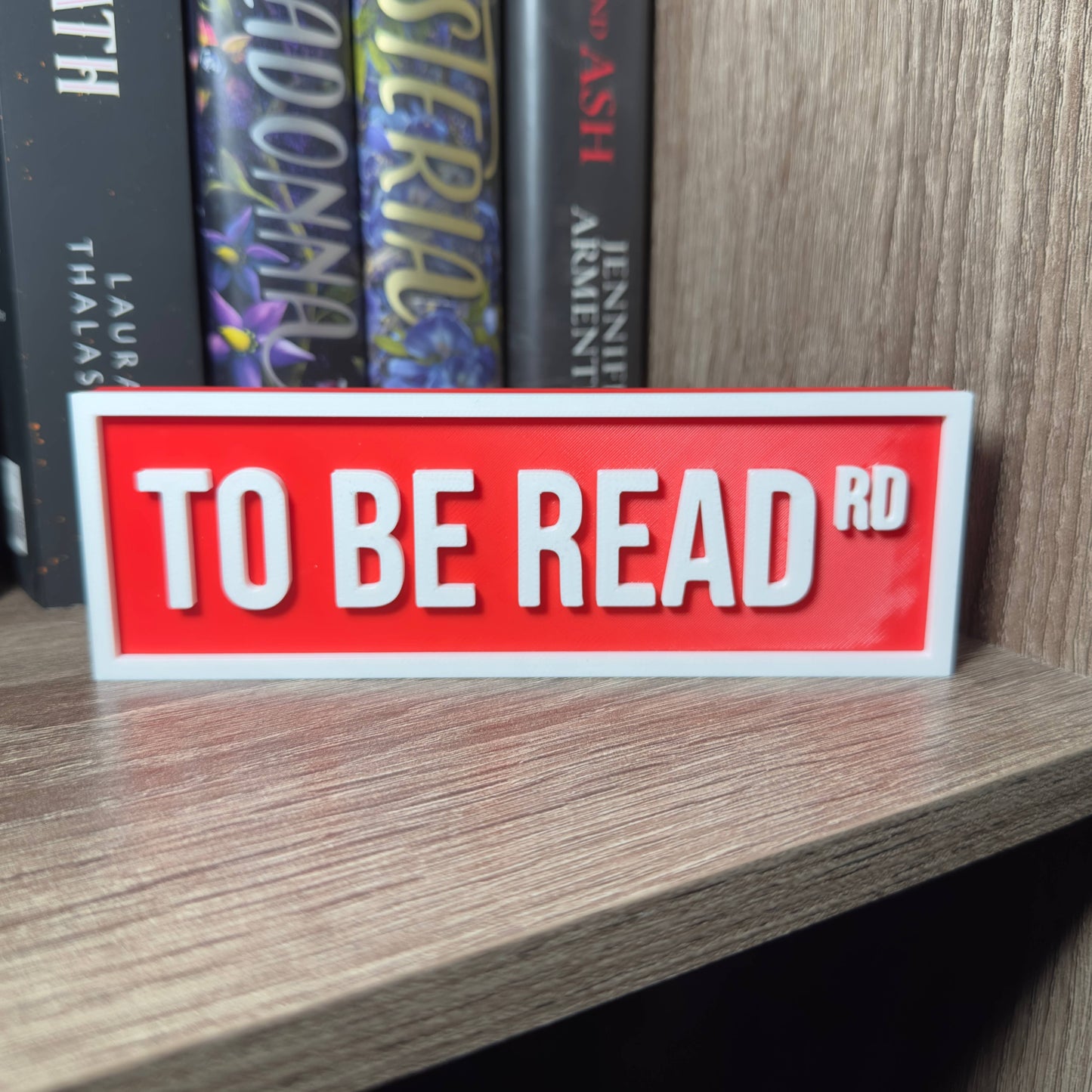 The Crafted Nook - To Be Read Street Sign | Bookshelf Decor: Red