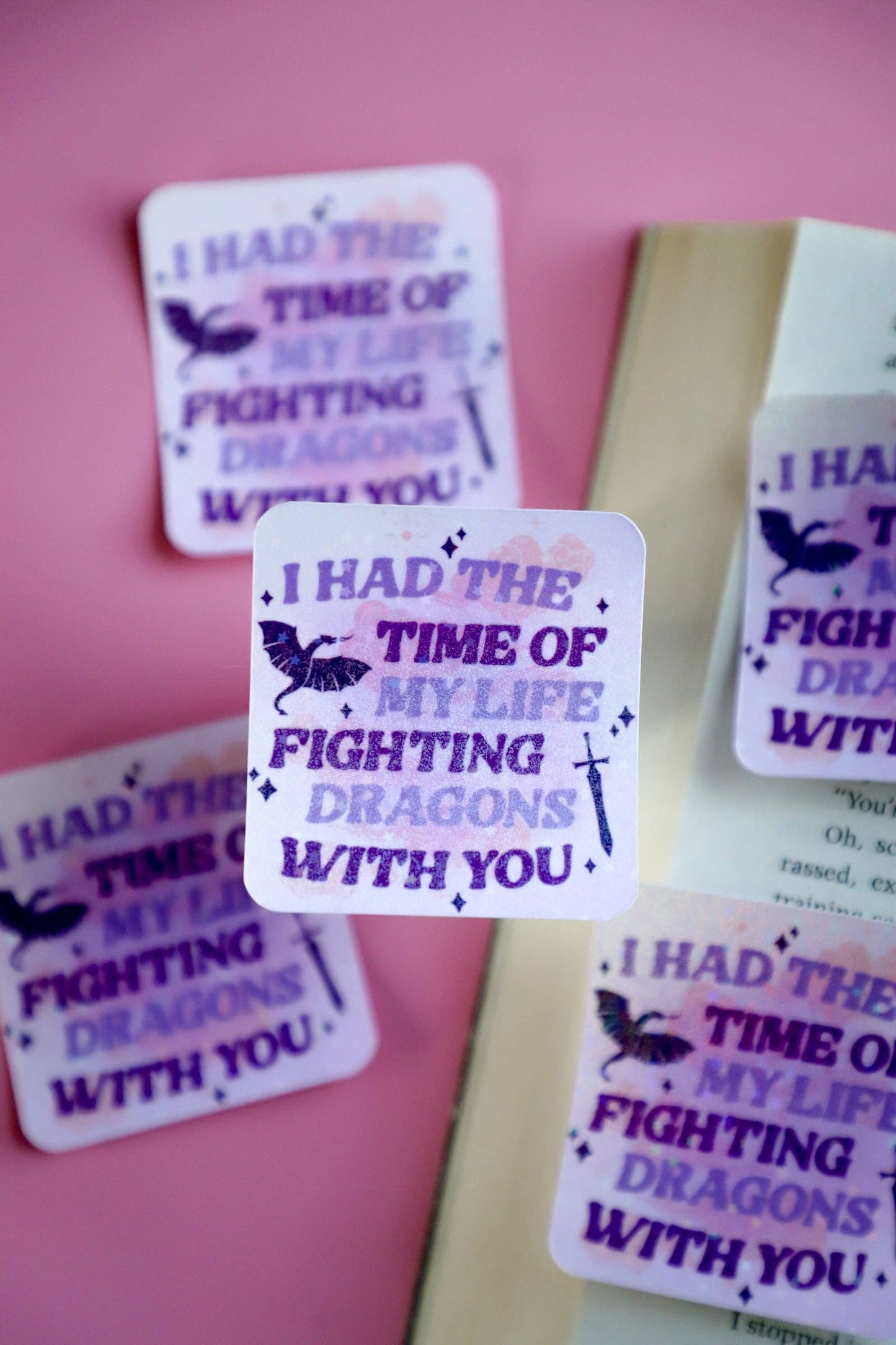Furever Booked - I Had The time Of My Life Fighting Dragons With You Glitter Sticker