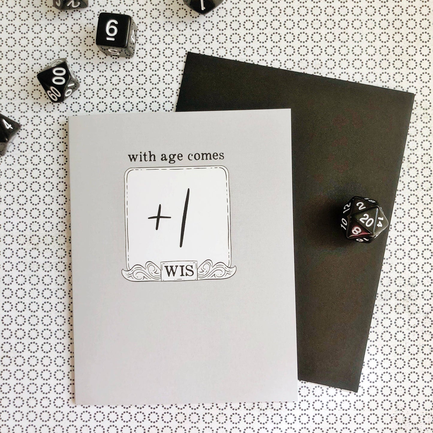 Storymakers Trading Co. - With age comes +1 WIS - D&D/RPG birthday card
