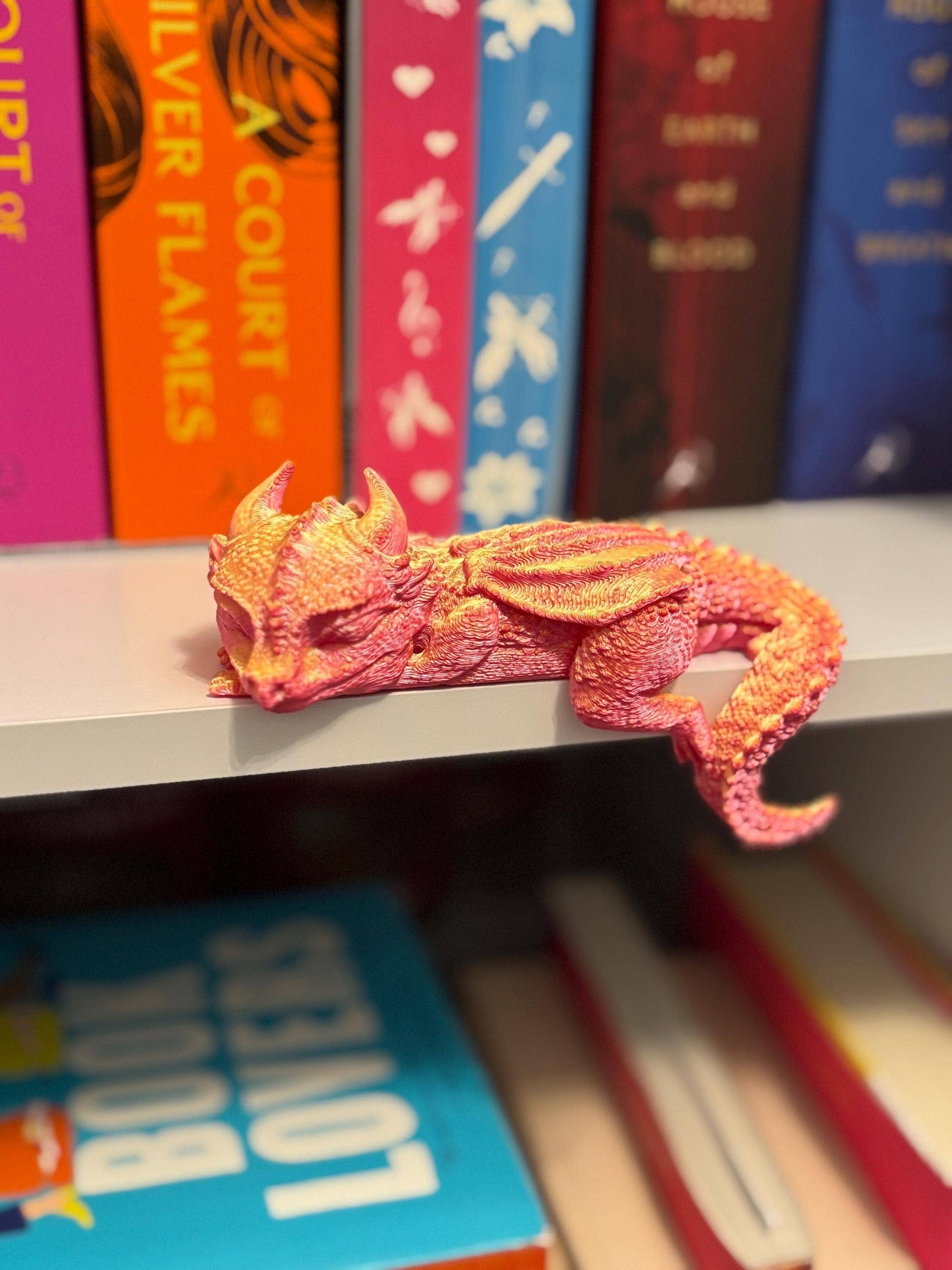 Stella Cake Creations - 3D Printed: Sleeping Bookshelf Dragon: Multi-Colored