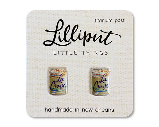 Lilliput Little Things - LIMITED - Sparkling Beverage Earrings: Coconut