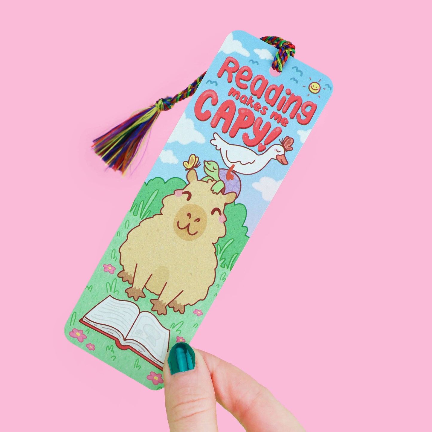 Turtle's Soup - Reading Makes Me Capy Capybara Bookmark with Tassel