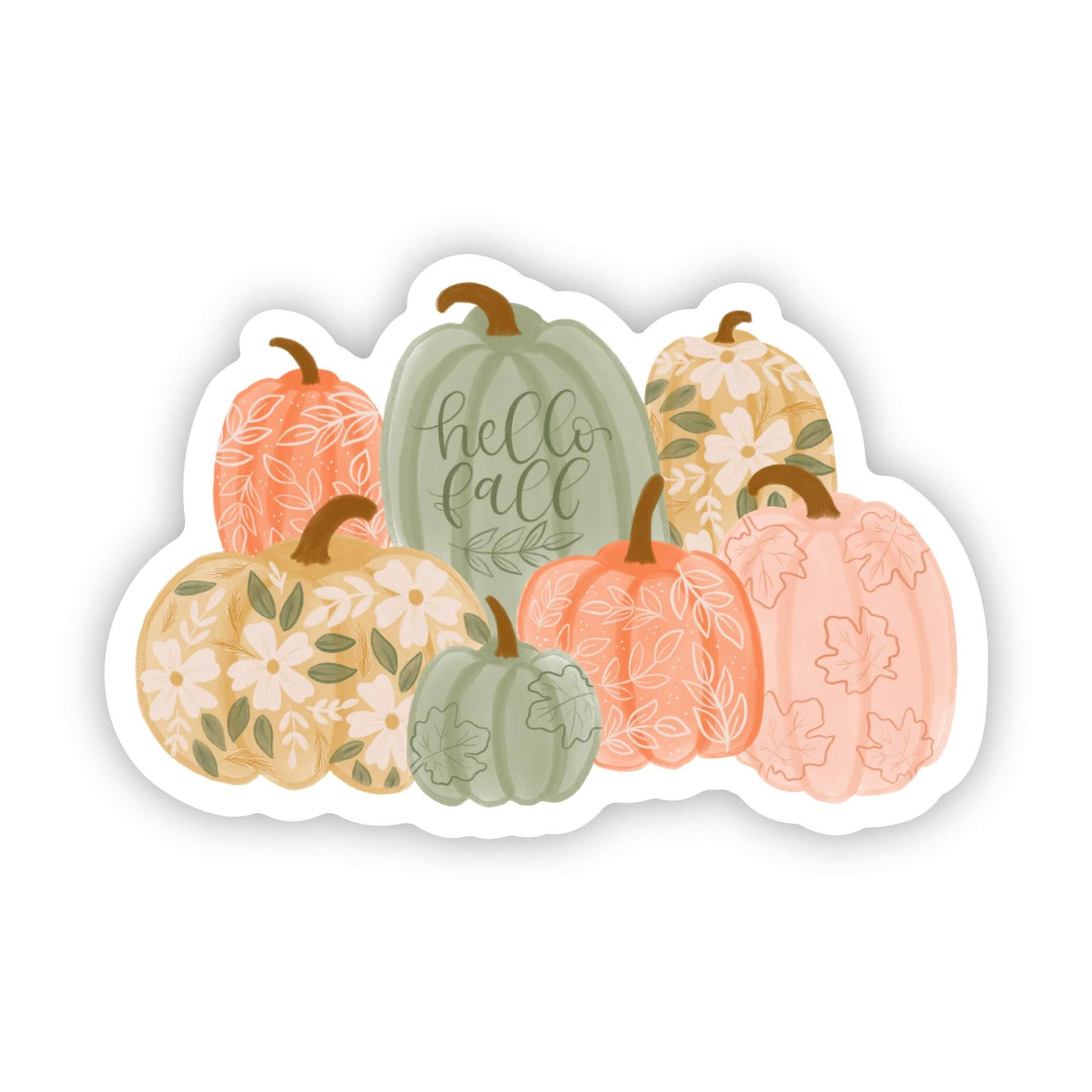 Big Moods - Hello Fall Floral Pumpkin Sticker