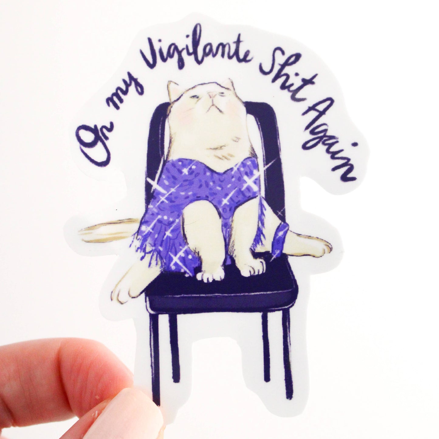 Amy Hartelust Art and Illustration - Vigilante Cat Vinyl Sticker