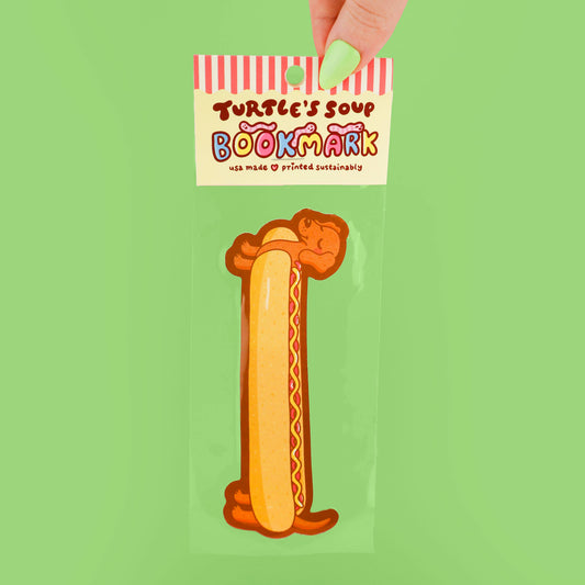 Turtle's Soup - Hot Dog Weiner Dog Reader Gift Bookmark