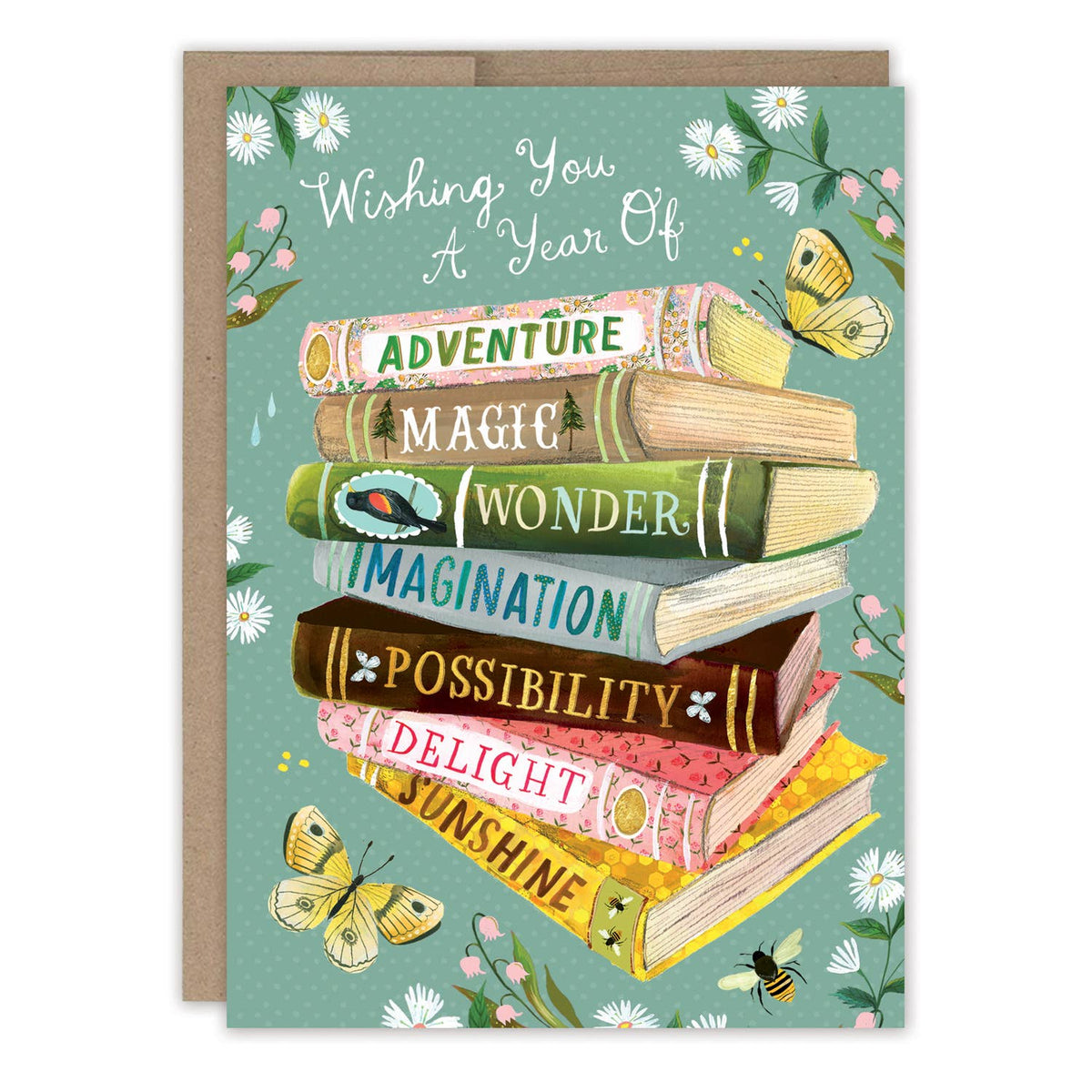 Biely & Shoaf - A Year of Wishes Book Stack Birthday Card