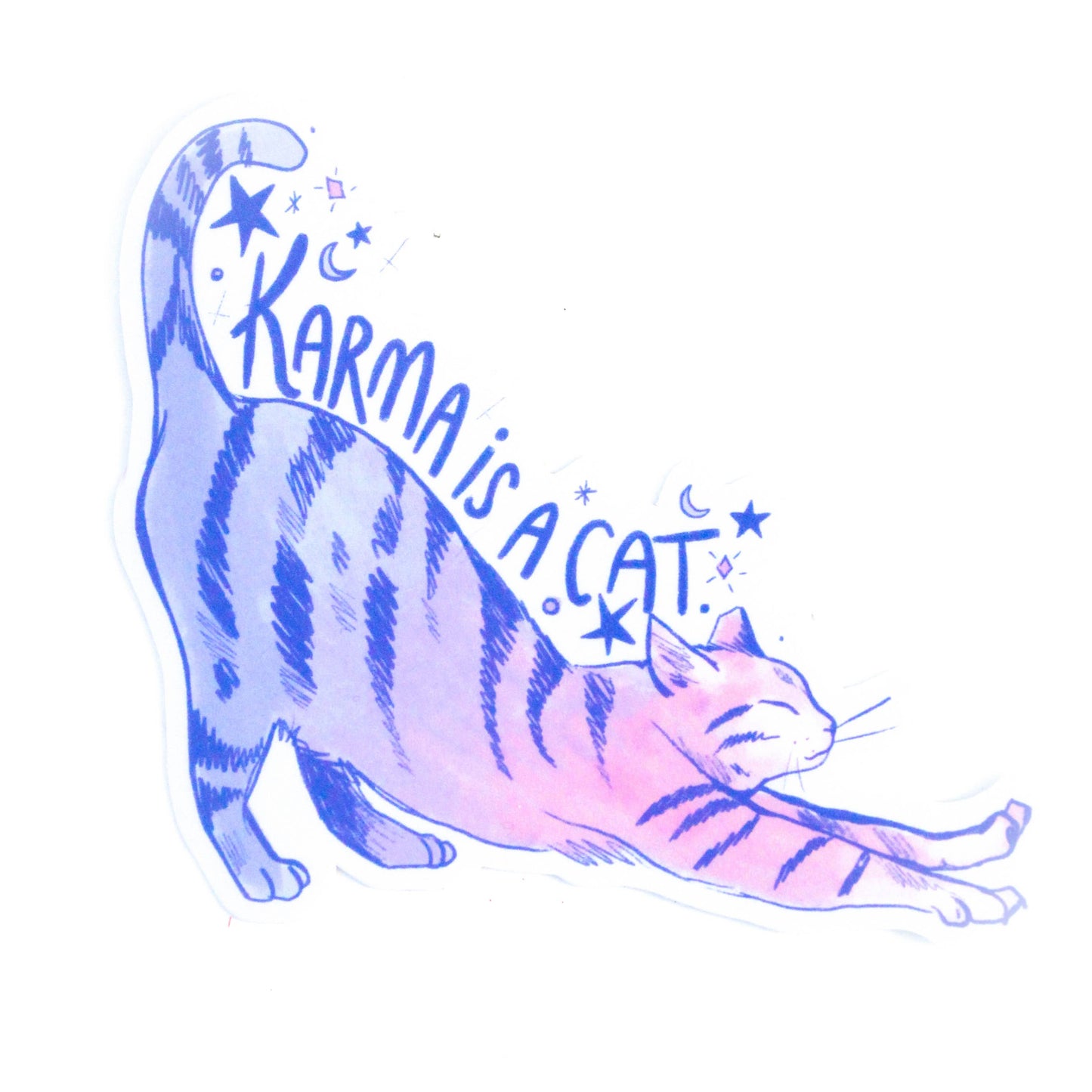 Amy Hartelust Art and Illustration - Karma is a Cat Vinyl Sticker